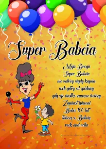 Dyplom - Super Babcia - Moja droga super Babcia ...