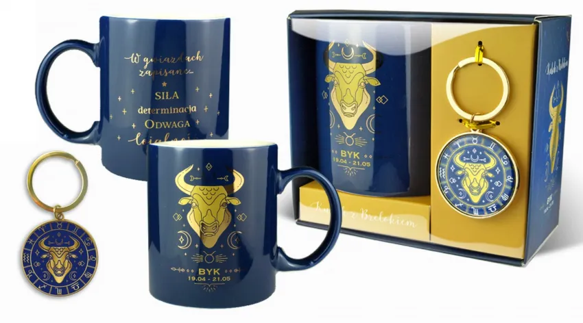 Kubek + brelok - Byk. Znak zodiaku.