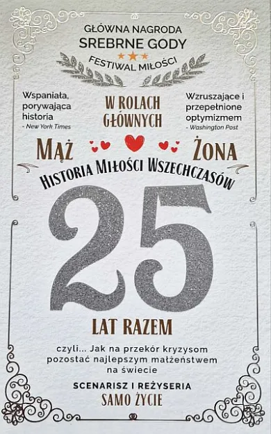Karnet - Główna nagroda Srebrne Gody Festiwal Miłości 25 lat razem
