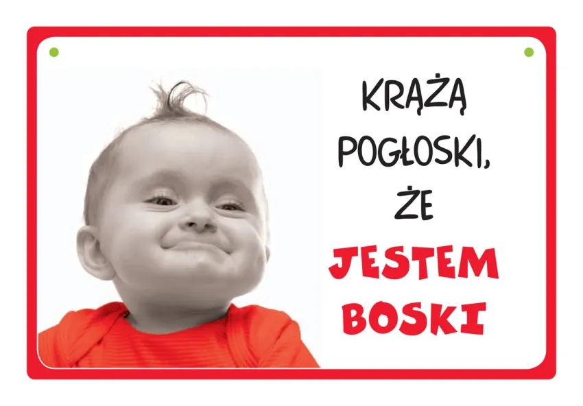 Tabliczka Kukartka cool - Krążą pogłoski, że jestem boski