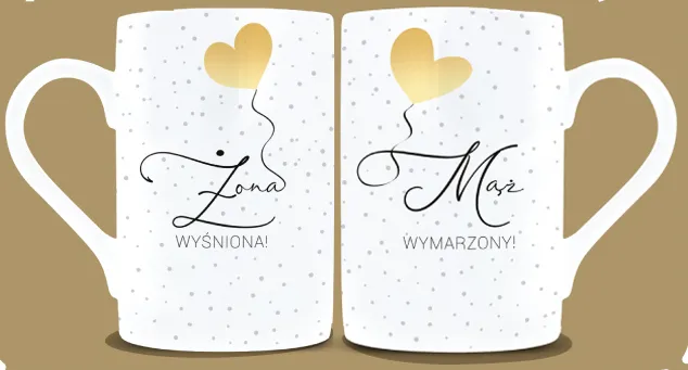 Kubki Para Kukartka UO - Żona wyśniona / Mąż wymarzony (uszkodzone opakowanie)