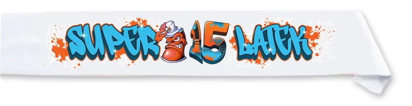 Szarfa dziecięca - Super 15 latek