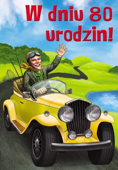Karnet A5 - W dniu 80 urodzin! - dla mężćzyzny