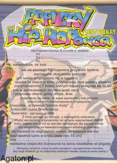 Dyplom - Certyfikat hip-hopowca
