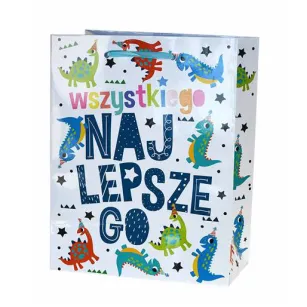 Torebka Kukartka S - Wszystkiego najlepszego (niebiesko-biała)