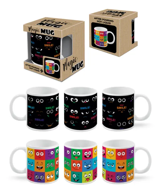 Kubek magiczny - Smile. Buźki patchworki.