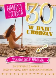 Karnet 3D z życzeniami - Najlepsza życzenia w dniu 30 urodzin (dla kobiety)