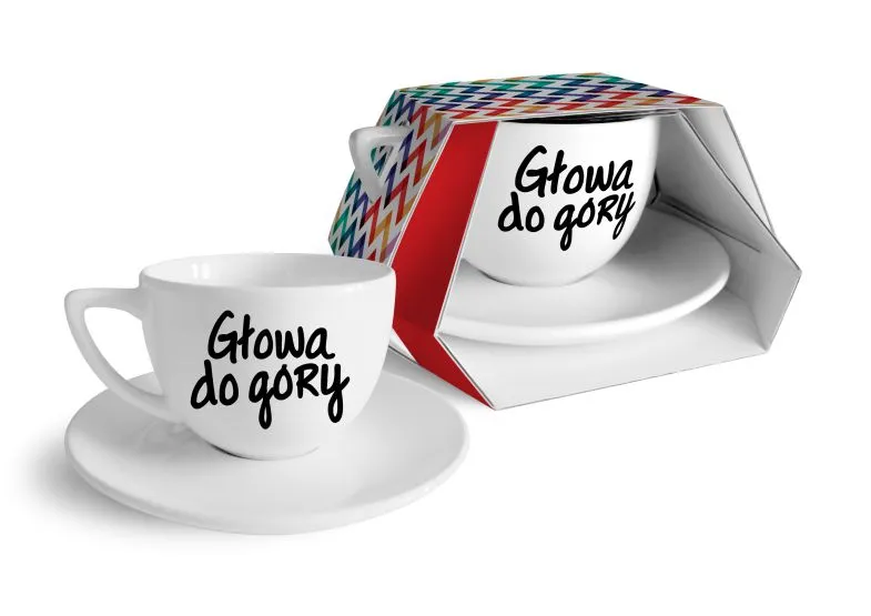 Mega filiżanka + spodek - Głowa do góry