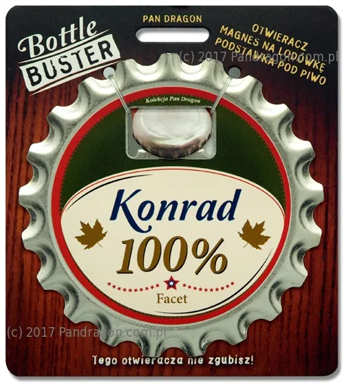 Otwieracz, podstawka, magnes 3w1 - Konrad - 100% facet