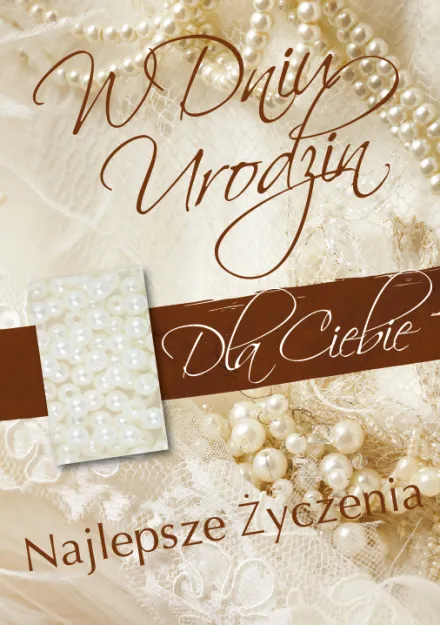 Karnet + korale - W dniu urodzin. Dla Ciebie. Najlepsze życzenia!