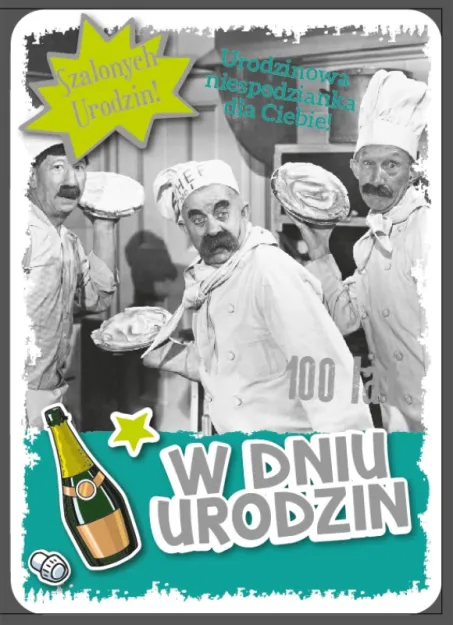 Karnet 3D z życzeniami - W dniu urodzin. Szalonych urodzin. Urodzinowa niespodzianka dla Ciebie!
