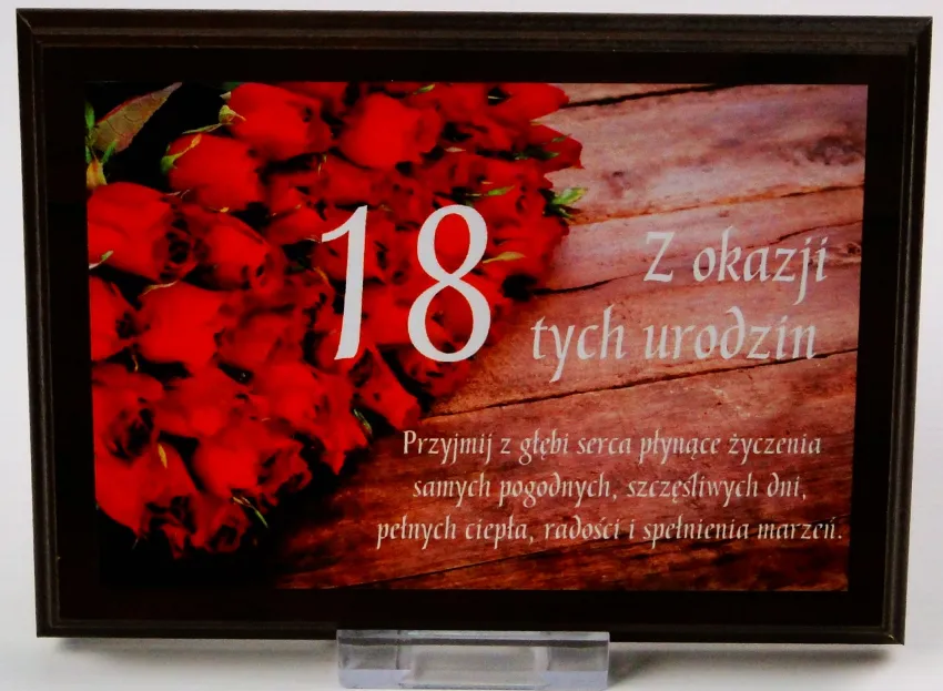 Dyplom na drewnie - Z okazji 18-tych urodzin