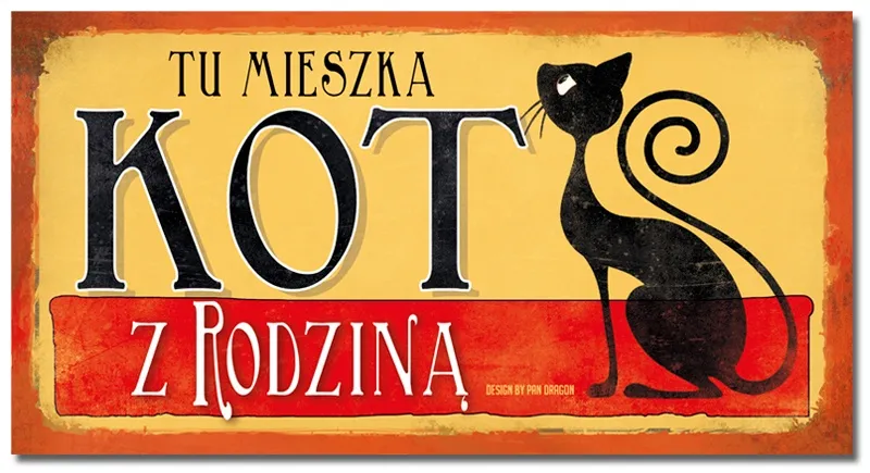Tabliczka Vip - Tu mieszka kot z rodziną.