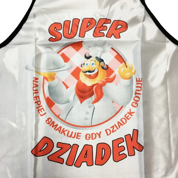 Fartuch - Super Dziadek. Najlepiej smakuje gdy dziadek gotuje.