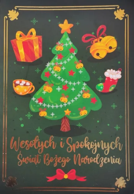 Karnet 1K - Wesołych i spokojnych Świąt Bożego Narodzenia