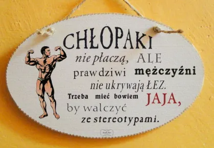 Tabliczka Vintage średnia - Chłopaki nie płaczą, ale prawdziwi mężczyźni nie ukrywają łez ...