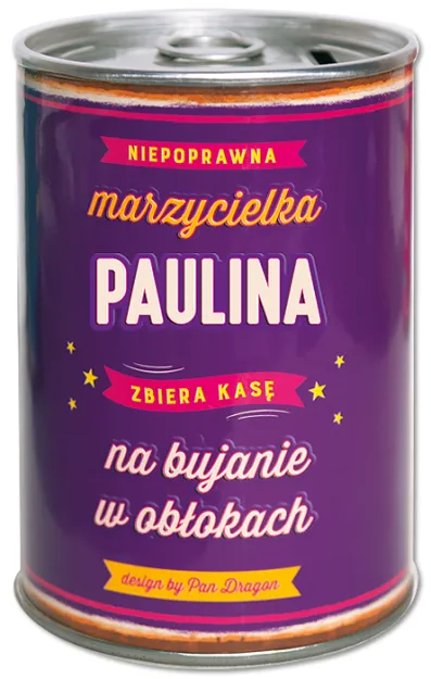Puszka Skarbonka Vip - Paulina - Niepoprawna marzycielka Paulina zbiera kasę na bujanie w obłokach