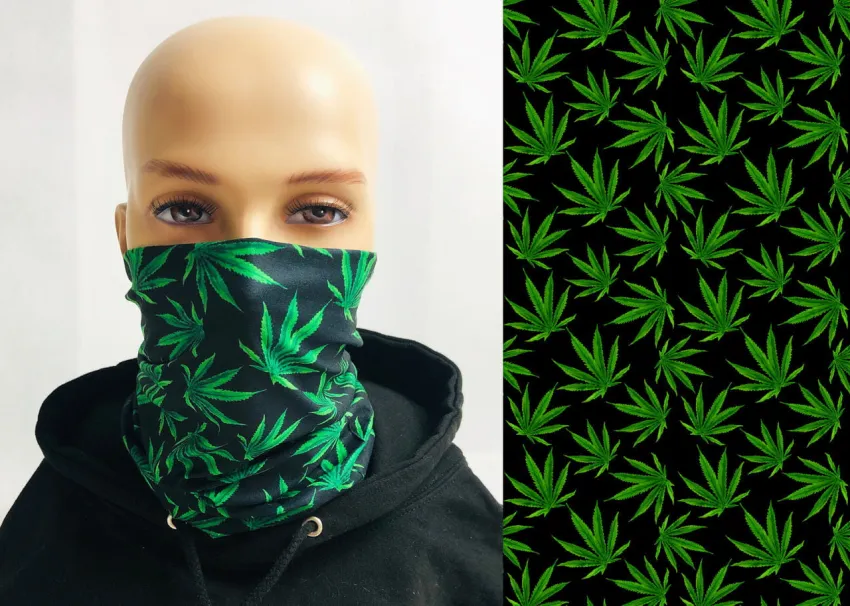 Komin, golf - Marihuana (czarne tło)