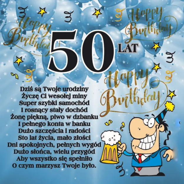 Podkładka magnetyczna - 50 lat. Dla Pana. Dziś są Twoje urodziny...