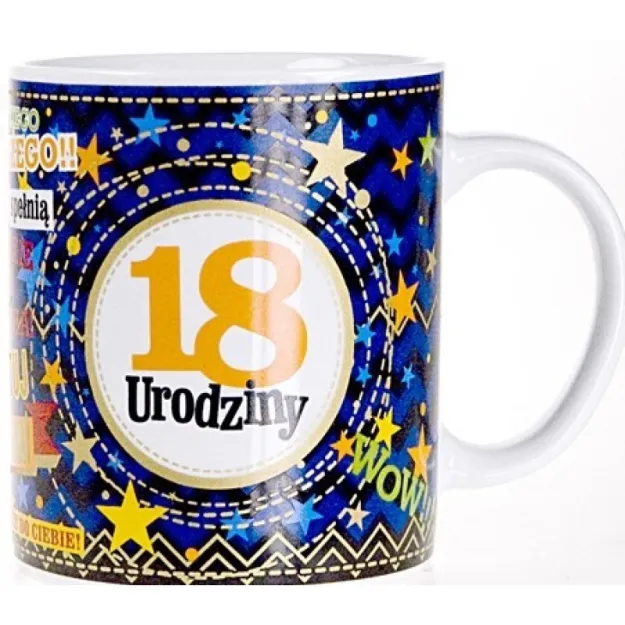 Kubek premium - 18 urodziny. Wszystkiego najlepszego!