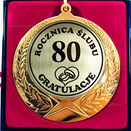 Medal w etui - 80 Rocznica ślubu gratulacje