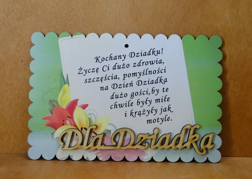 Kolorowe życzenia - Dla Dziadka (kwiaty). Kochany Dziadku!