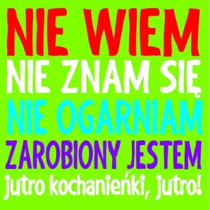 Magnes - Nie wiem, nie znam się, nie ogarniam, zarobiony jestem, jutro kochanienki, jutro!