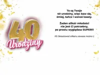 Karnet + zawieszka na butelkę - (różowa) 40 Urodziny masz tylko raz - 2