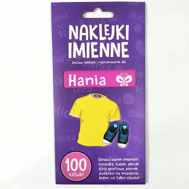 Naklejki imienne 100 szt. - Hania