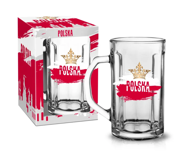 Kufel szklany - Polska z koroną