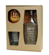 Karafka + szklanka whisky - 18 lat na oryginalnych cześciach (tekst grawerowany)