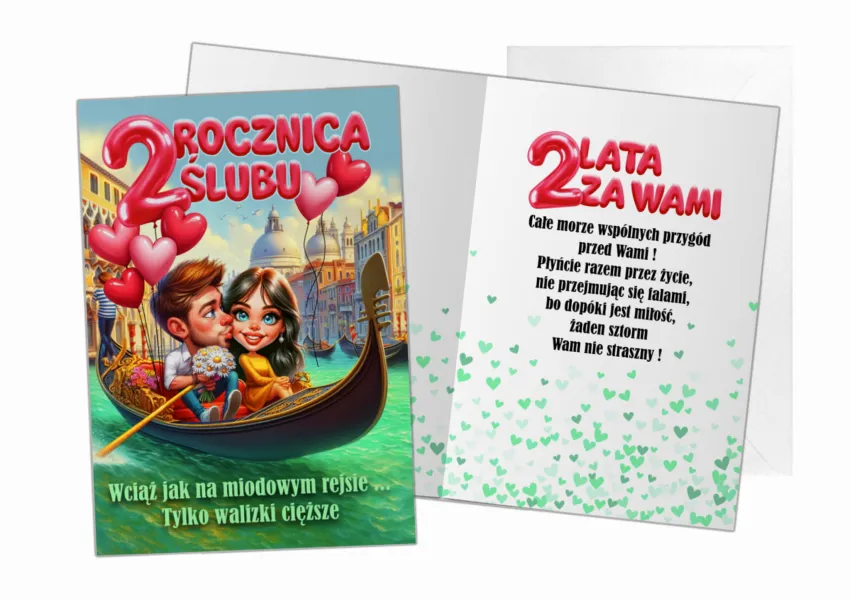 Kartka C5 - 2 Rocznica ślubu