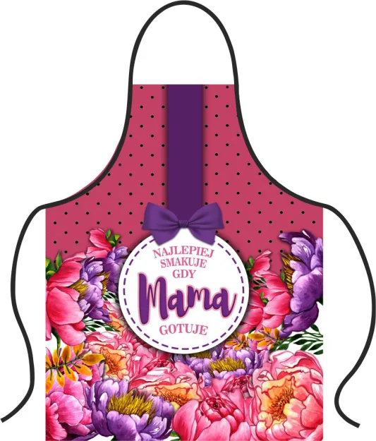 Fartuszek  - Najlepiej smakuje gdy Mama gotuje (kropki)