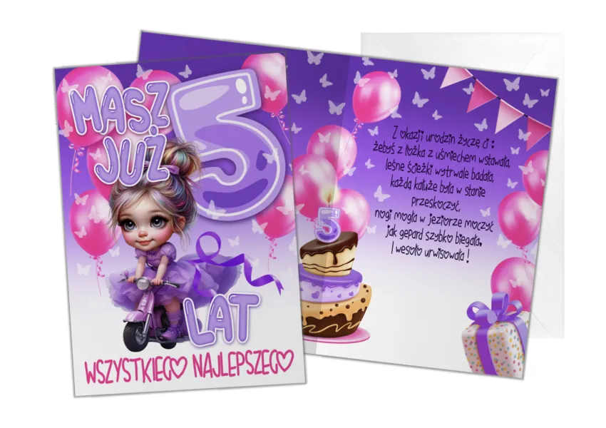Karnet B6 - Masz już 5 lat wszystkiego najlepszego