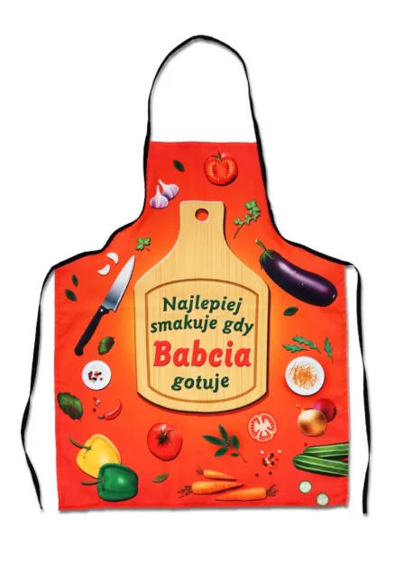 Fartuch premium - Najlepiej smakuje gdy Babcia gotuje