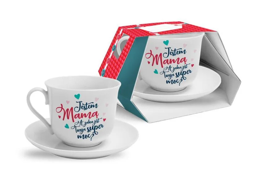 Mega filiżanka + spodek - Jestem Mamą a jaka jest Twoja super moc?