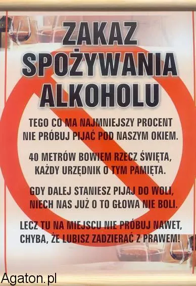 Dyplom - Zakaz spożywania alkoholu