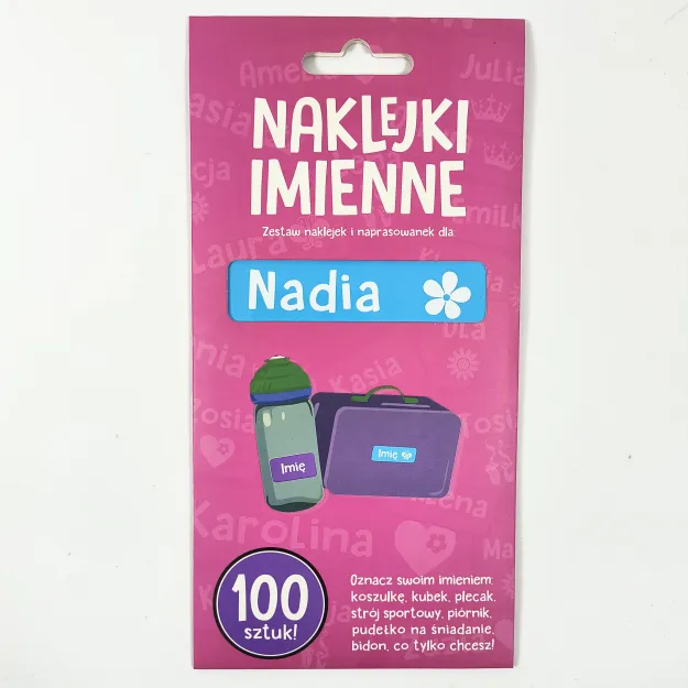 Naklejki imienne 100 szt. - Nadia