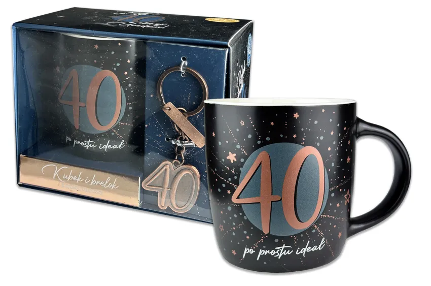 Kubek + brelok - 40 po prostu ideał