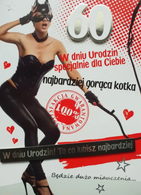 Karnet - w dniu 60 urodzin specjalnie dla Ciebie najbardziej gorąca kotka