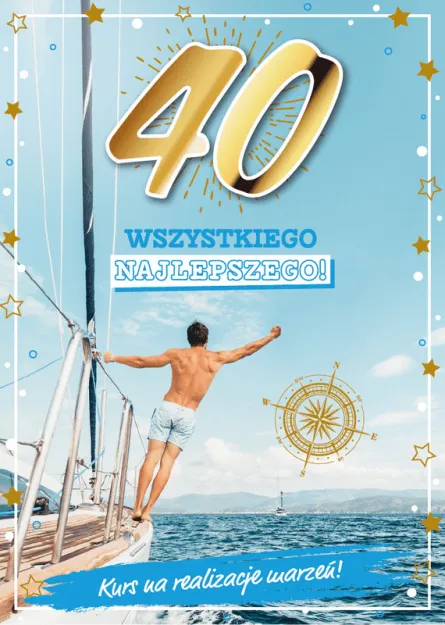 Karnet 3D - 40. Wszystkiego najlepszego!
