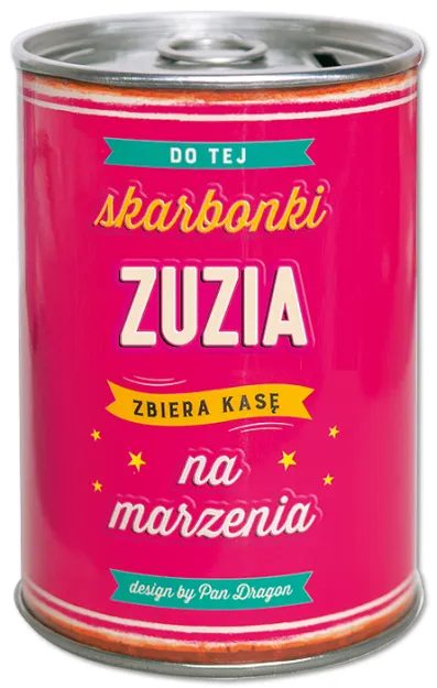 Puszka Skarbonka Vip - Zuzia - Do tej skarbonki Zuzia zbiera kasę na marzenia