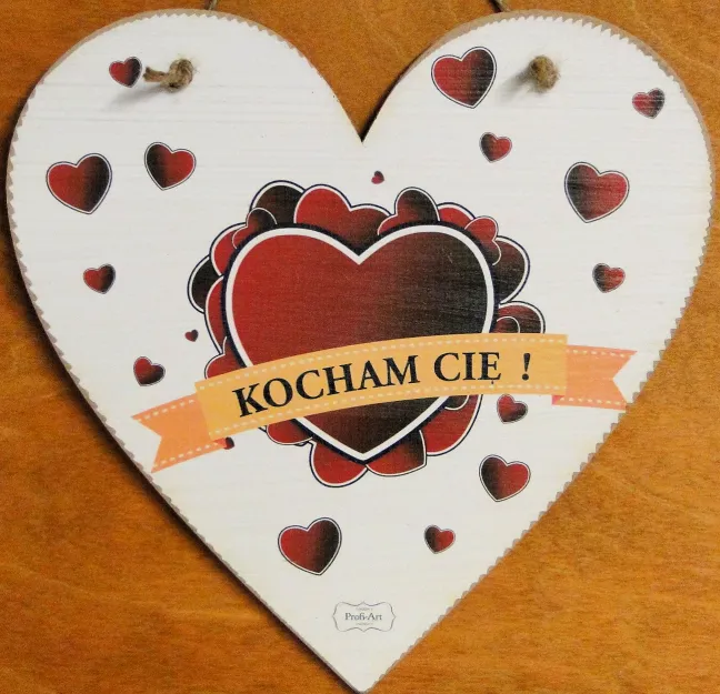 Tabliczka Vintage, serce wielkie - Kocham Cię