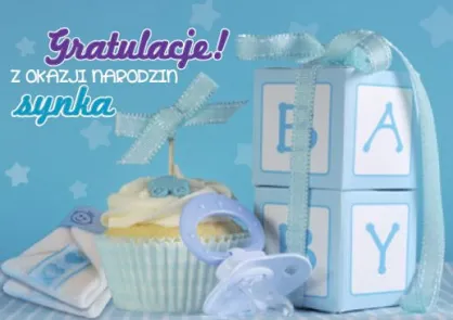 Karnet 3D - Gratulacje! Z okazji narodzin synka