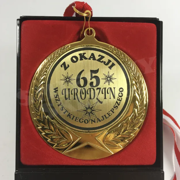 Medal w etui - Z okazji 65 urodzin - Wszystkiego najlepszego
