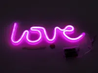LOVE - Lampa neon LED - różowa - 2