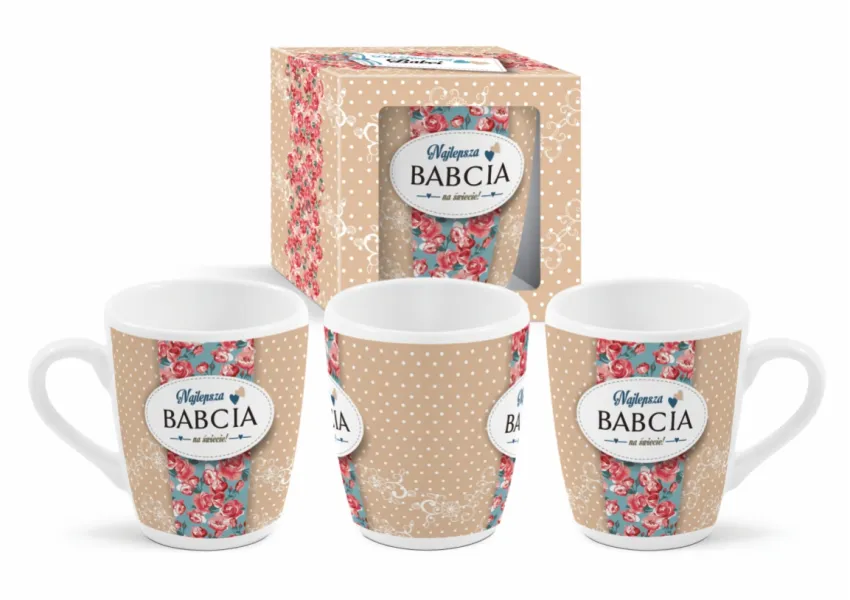 Kubek baryłka - Najlepsza Babcia na świecie (szary)