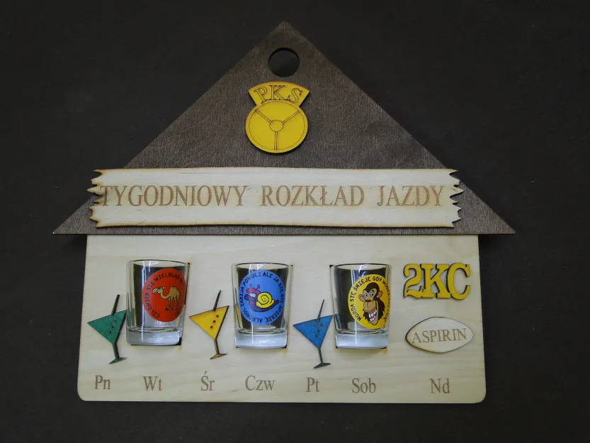 Tygodniowy rozkład jazdy - kieliszki