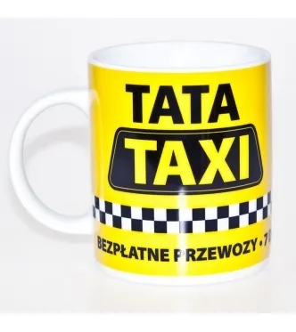 Kubek Kukartka - Tata taxi - bezpłatne przewozy, 7 dni w tygodniu, 24h na dobę