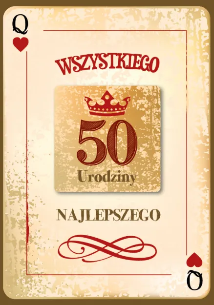 Karnet z magnesem - 50 urodziny. Wszystkiego najlepszego.